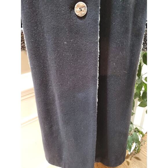 Vintage Madeline Women's Black Wool Long Sleeve Buttons Front Long Coat XL - Picture 4 of 11